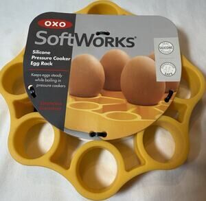 OXO SoftWorks Silicone Pressure Cooker Egg Rack Yellow 9-Hole Dishwasher Safe